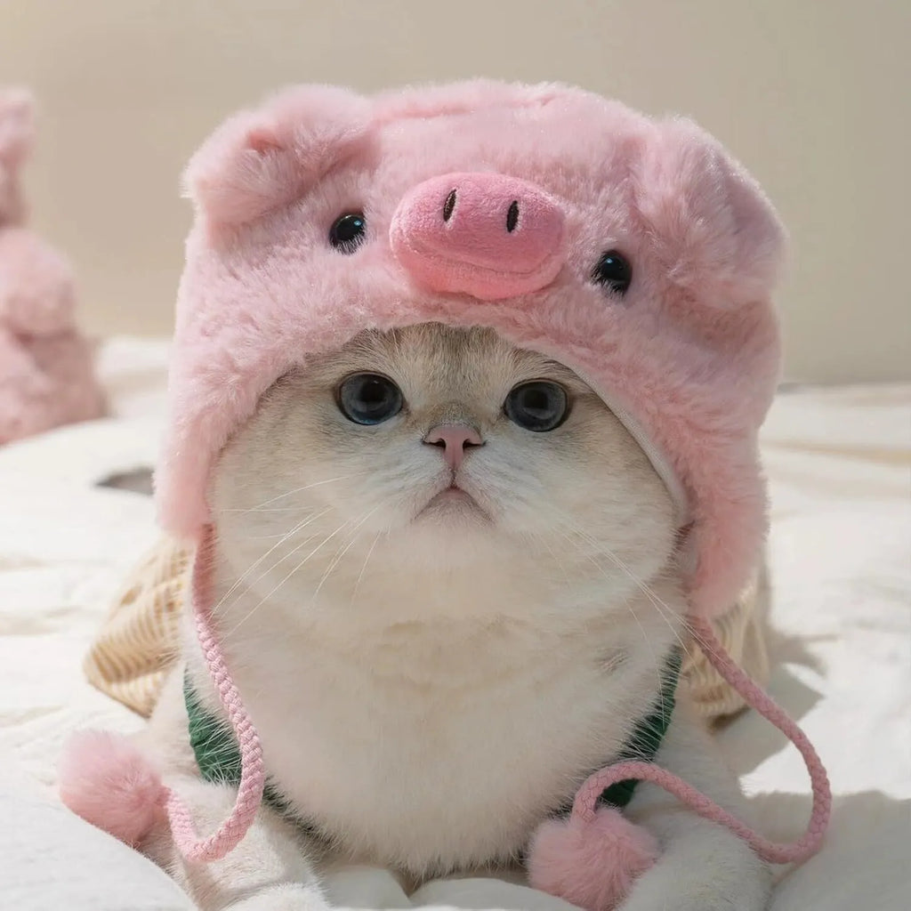 Plush Character Pet Hat – 13 Styles, Single or 3-Piece Set