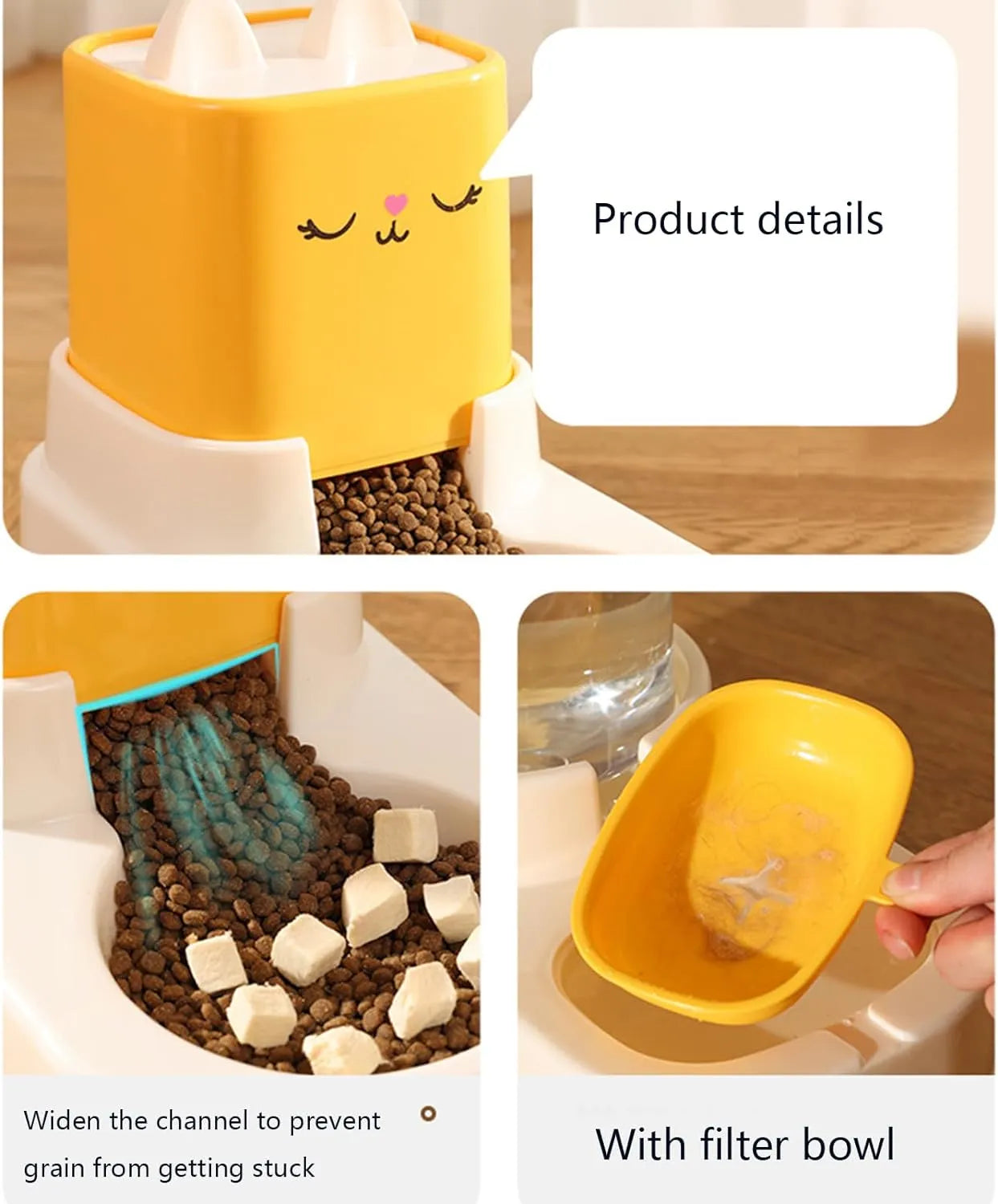 Large-Capacity Cat Food & Water Dispenser Set