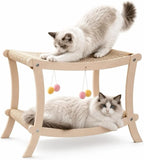Double-Tier Cat Hammock & Scratcher with Hanging Toys – 2 Styles
