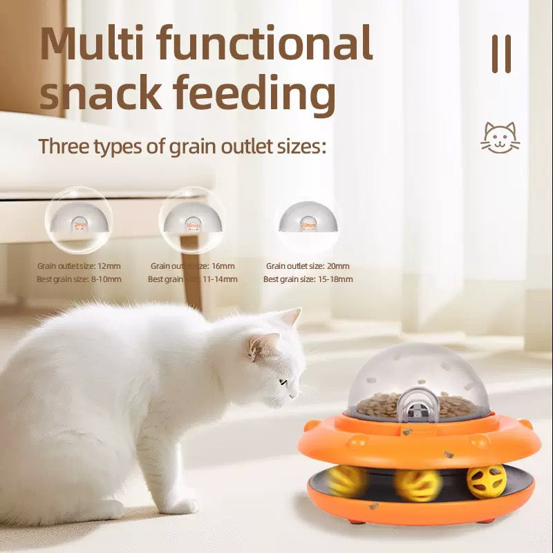 2-in-1 Cat Treat Dispenser & Track Ball Toy – 3 Colors