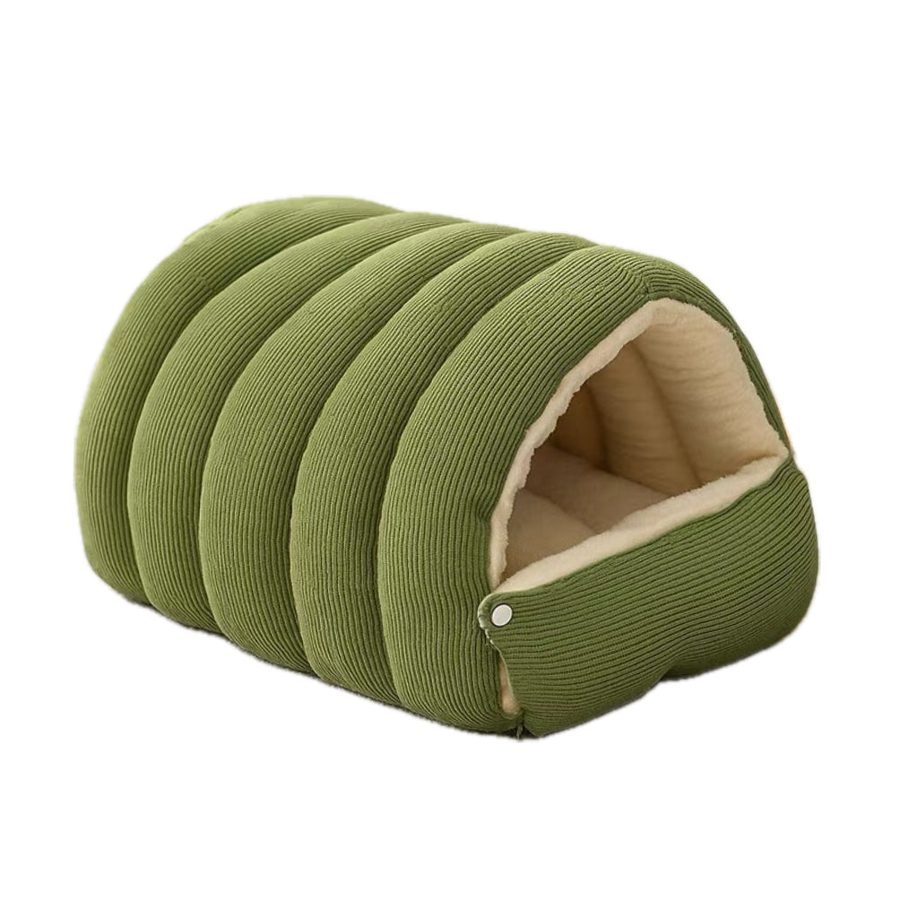 Corduroy Cat Cave Bed with Removable Cover – 3 Sizes