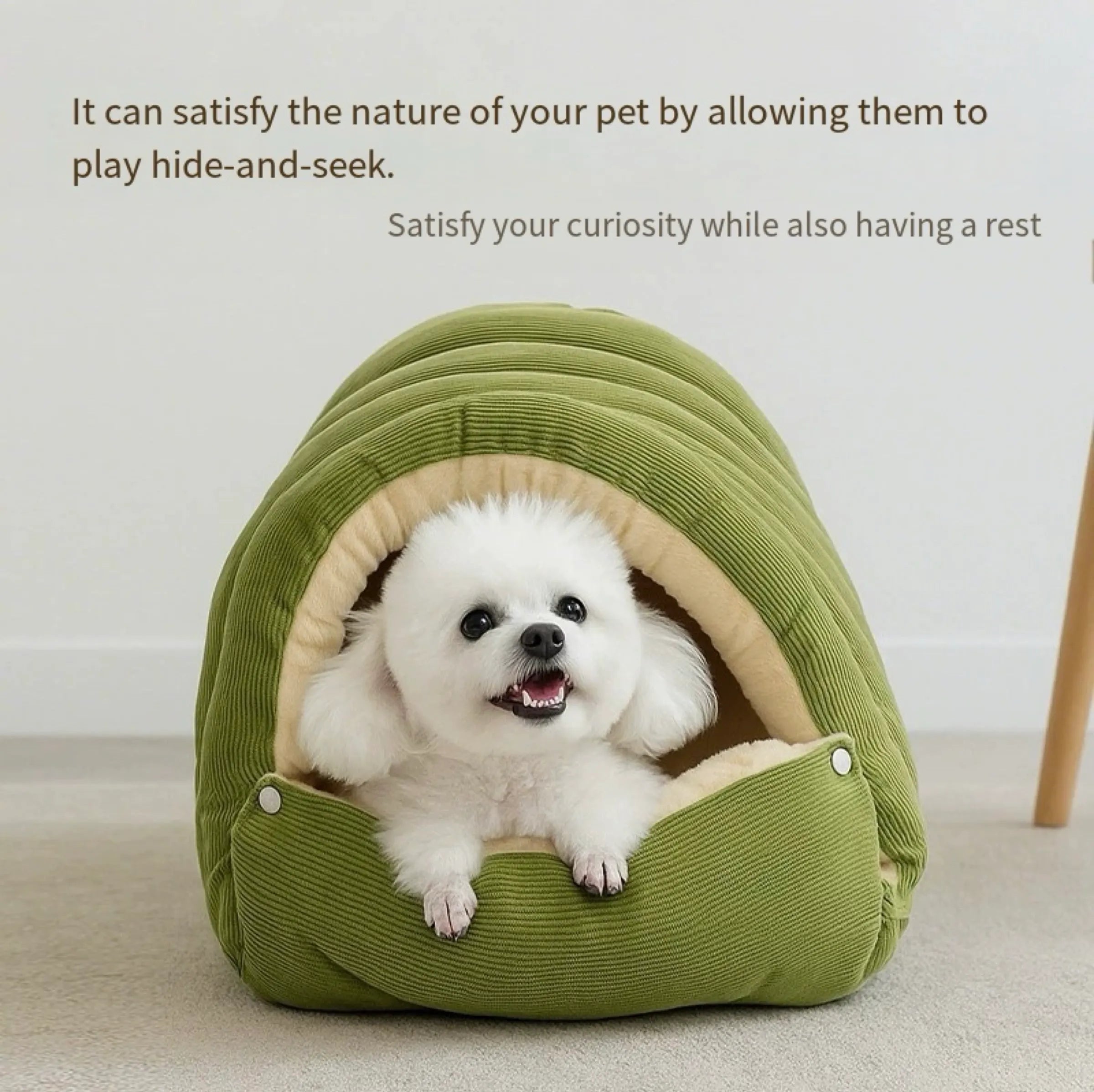 Corduroy Cat Cave Bed with Removable Cover – 3 Sizes