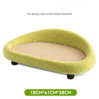 Linen Cat Scratcher Couch with Non-Slip Base