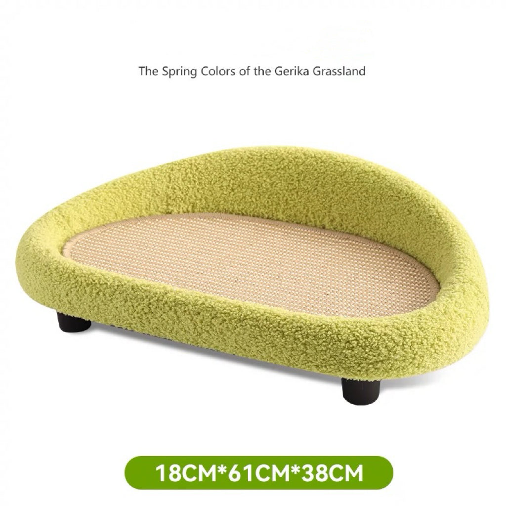 Linen Cat Scratcher Couch with Non-Slip Base