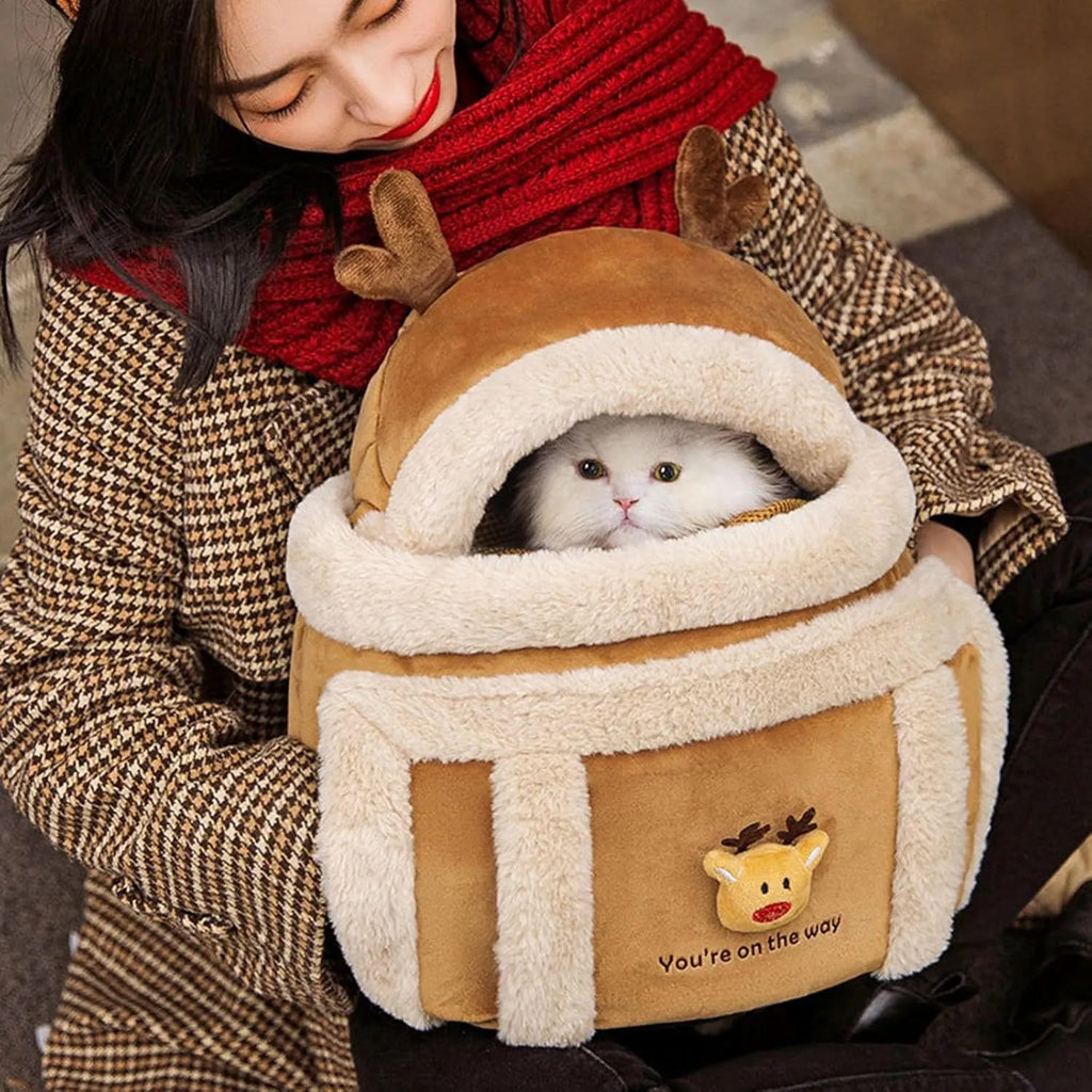 Plush Winter Pet Carrier Backpack – 6 Styles, 2 Sizes