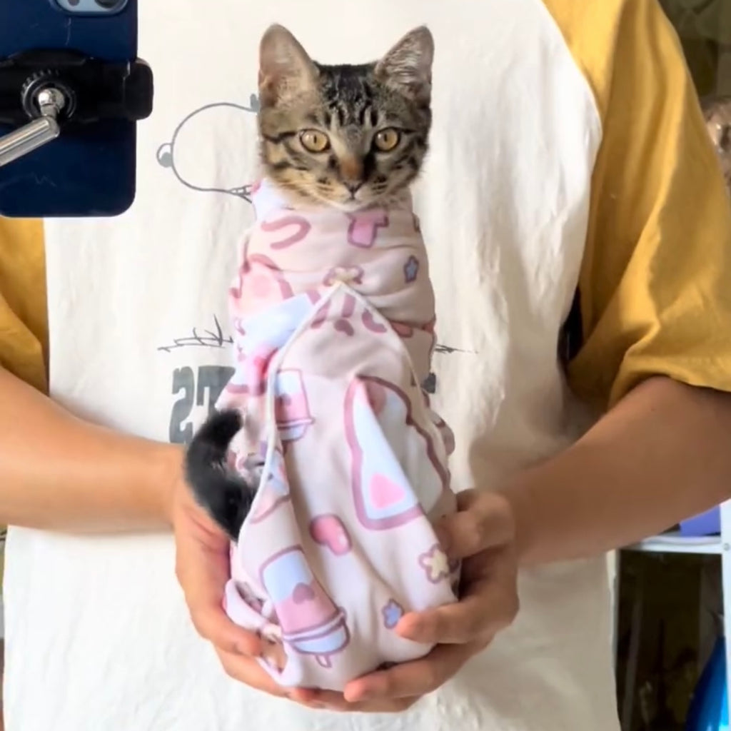 Cat Grooming Wrap for Nail Trimming – M & L, 10 Styles