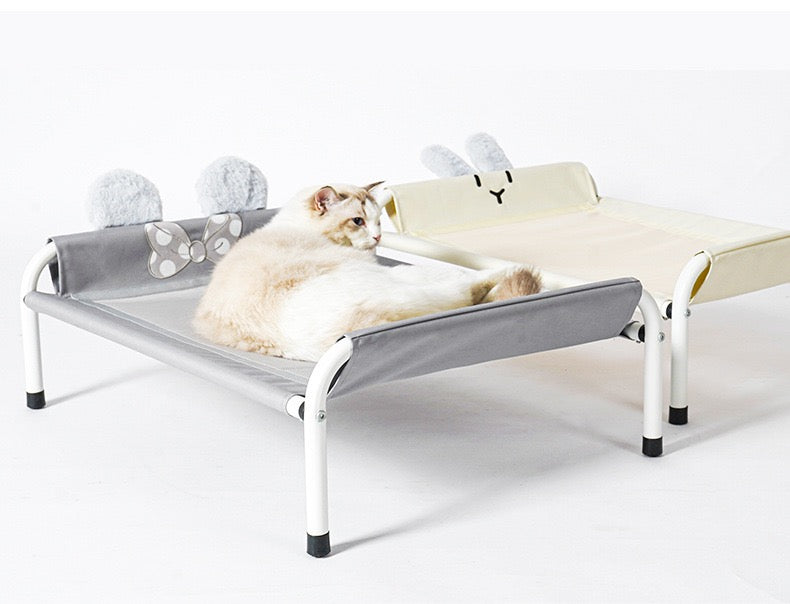 Elevated Pet Camp Bed – Grey or Yellow, 3 Sizes