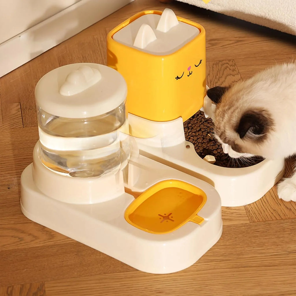 Large-Capacity Cat Food & Water Dispenser Set