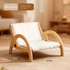 Adjustable Wooden Cat Scratcher Lounge with Sisal Mat