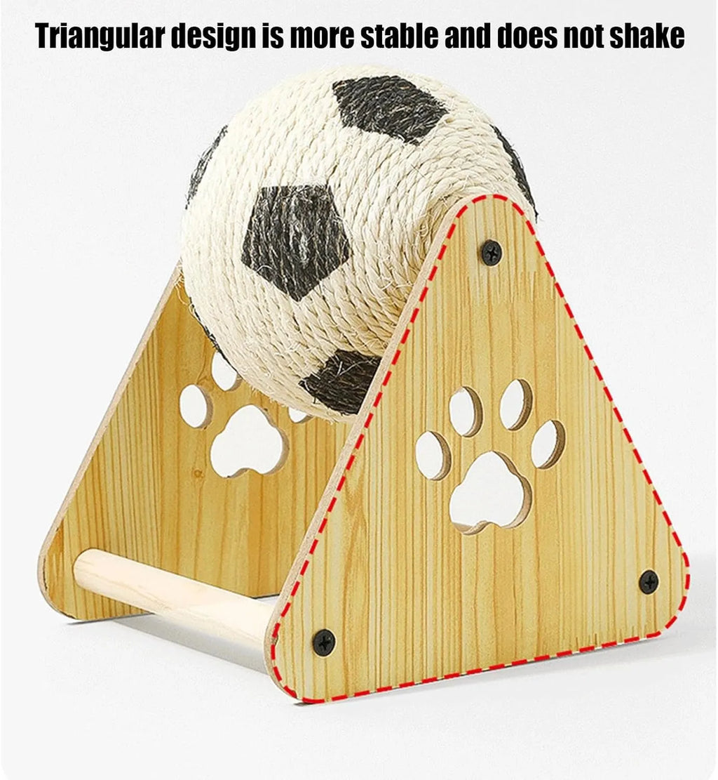 Sisal Cat Scratch Ball with Wooden Base
