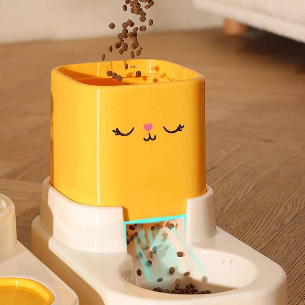 Large-Capacity Cat Food & Water Dispenser Set
