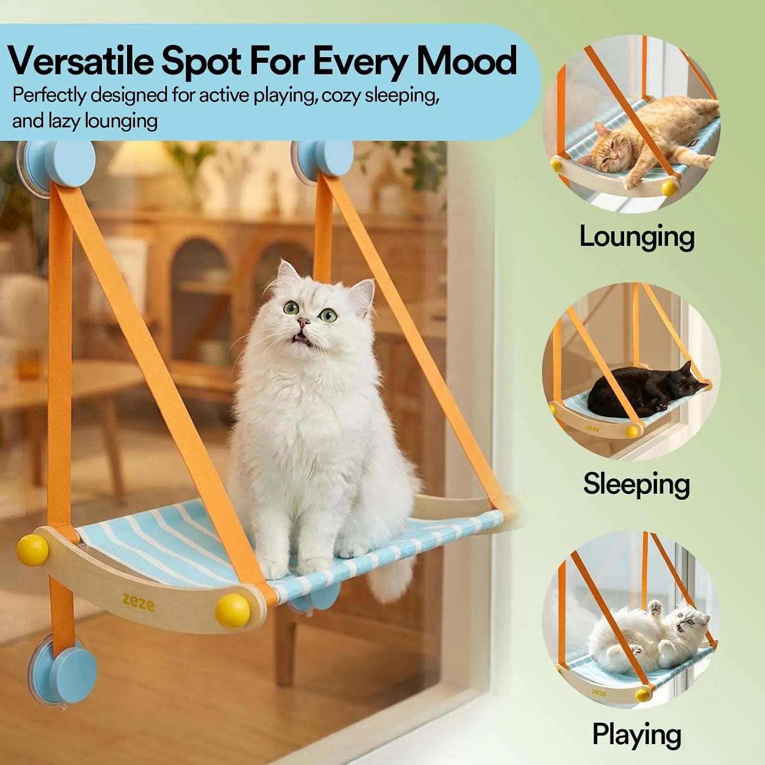 Foldable Acrylic Cat Window Hammock with Suction Cups – 2 Styles