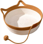Handwoven Cotton Rope Cat Basket Bed with Teaser – 10 Designs