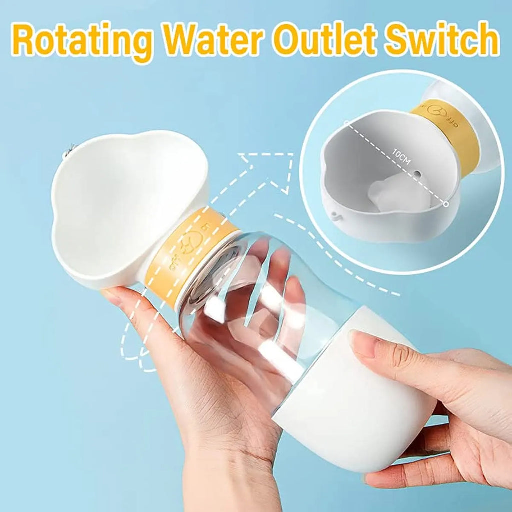 2-in-1 Travel Pet Water Bottle & Food Container – 12 + 7 oz