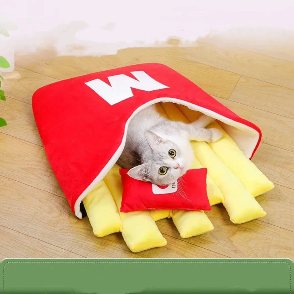French Fries Cat Cave Bed – M or L