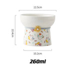 Cute Printed Raised Ceramic Cat Bowl – 4 Designs