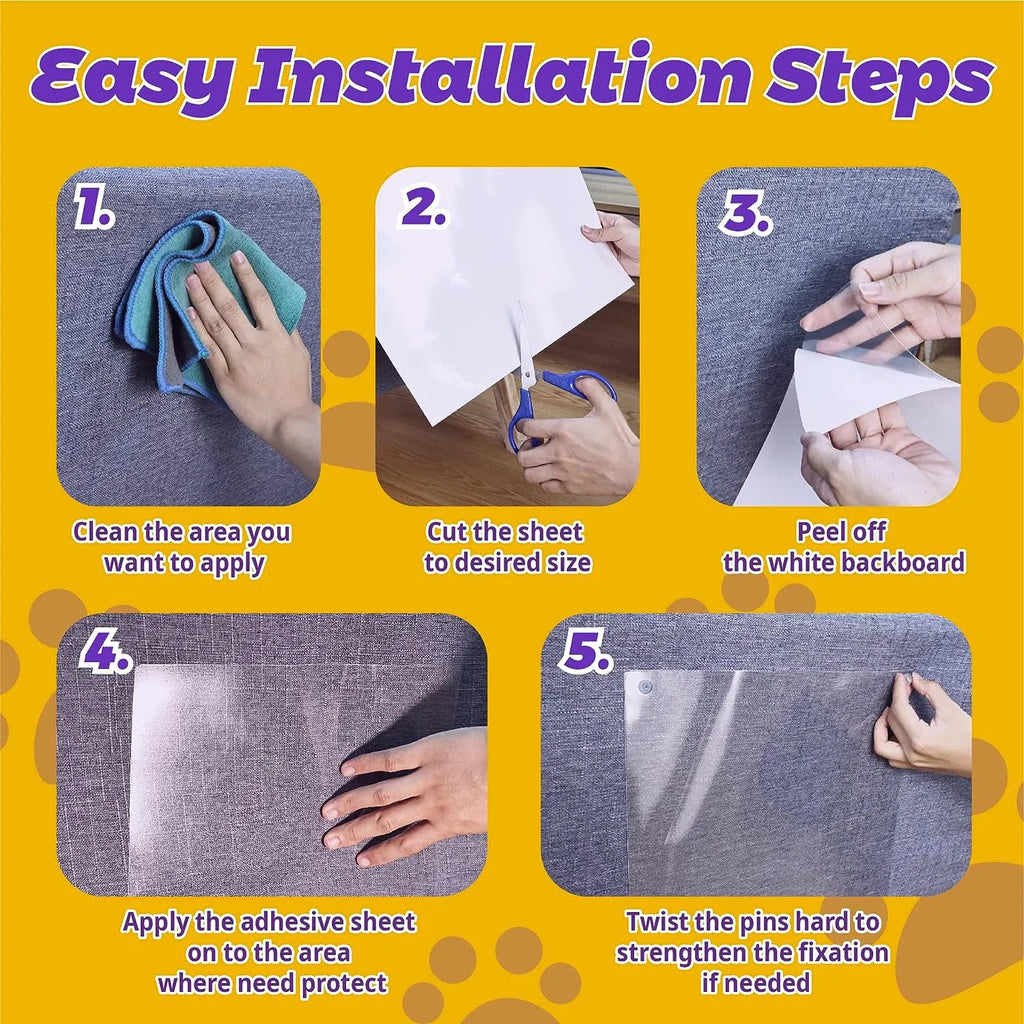 Transparent Cat Scratch Deterrent Furniture Film – 10, 20, or 30 Pieces