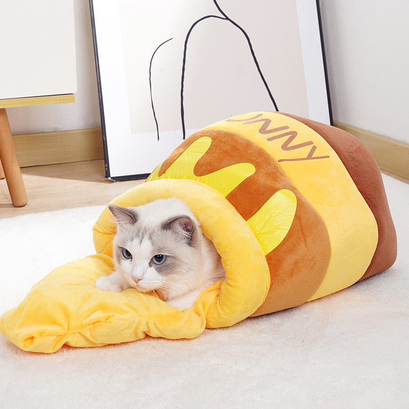 Honey Pot Cat Cave Bed with Cushion – 2 Sizes