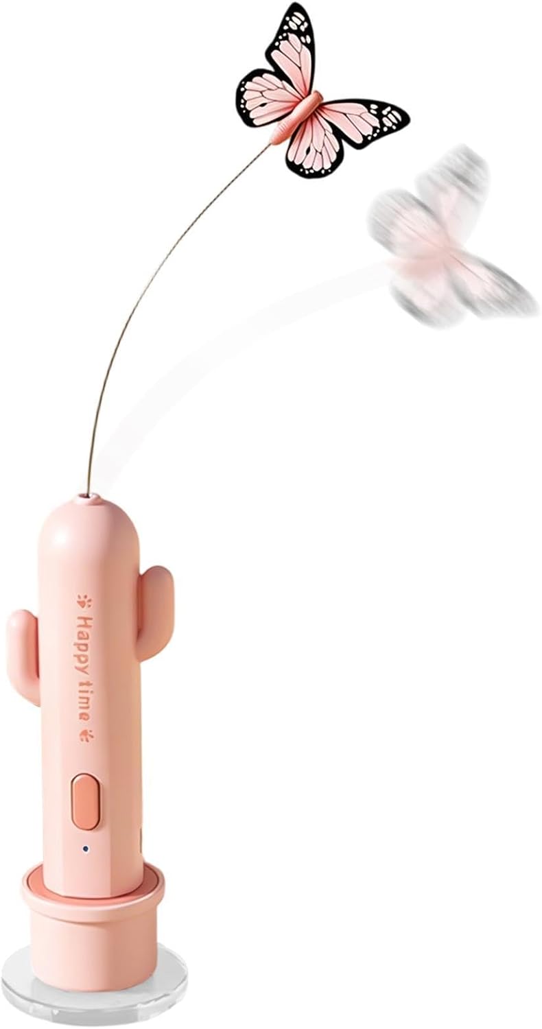 Automatic Butterfly Cat Teaser Toy – Cactus Base