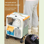 Collapsible Rolling Pet Carrier with Detachable Trolley