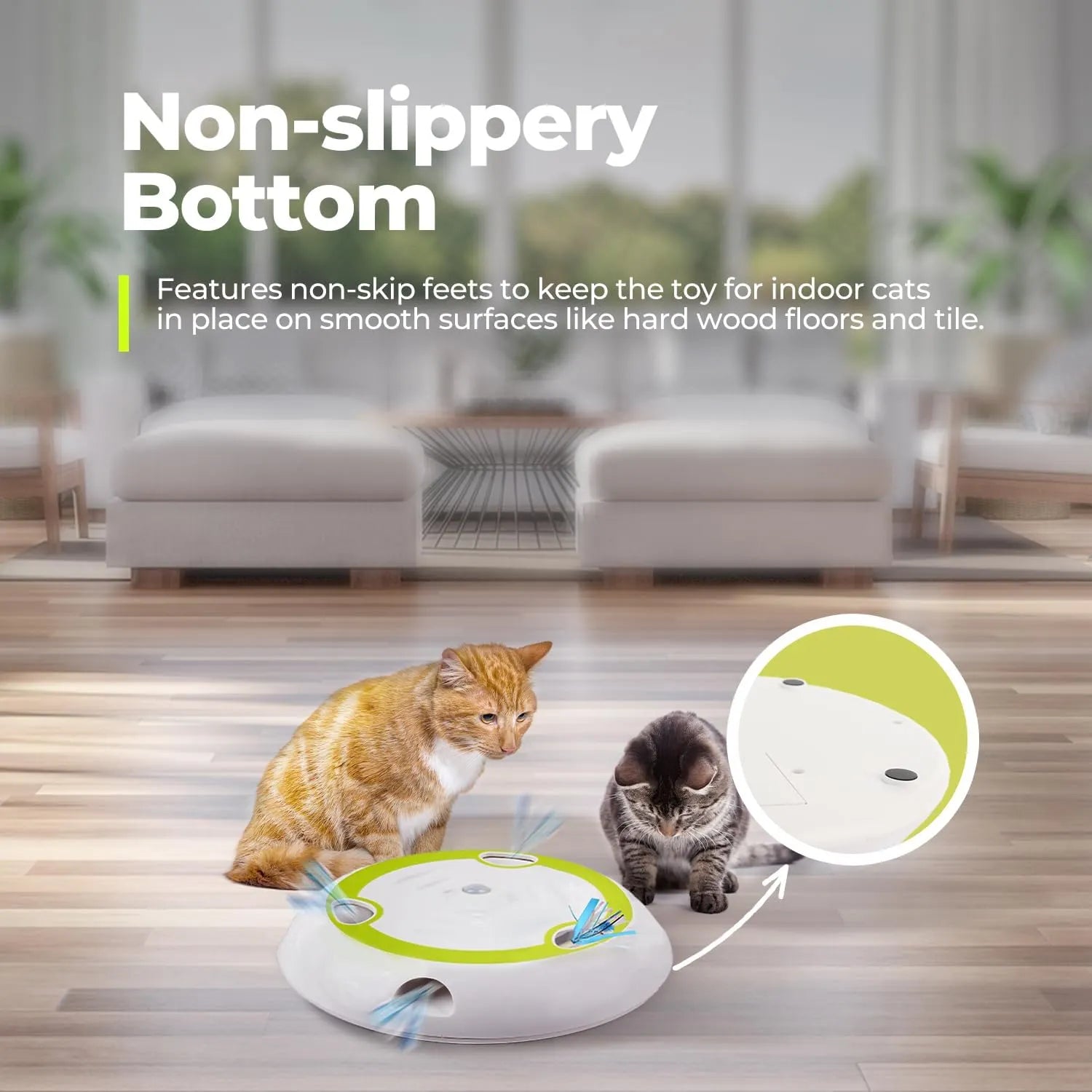 Automatic Pop-Up Feather Cat Toy with Rotating Track