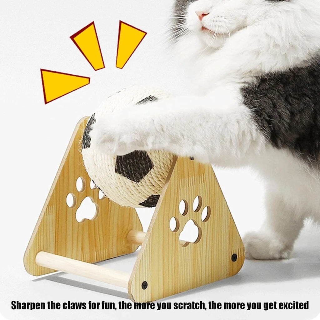 Sisal Cat Scratch Ball with Wooden Base