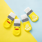 Non-Slip Dog Socks – 4-Piece Set, 8 Styles, 3 Sizes