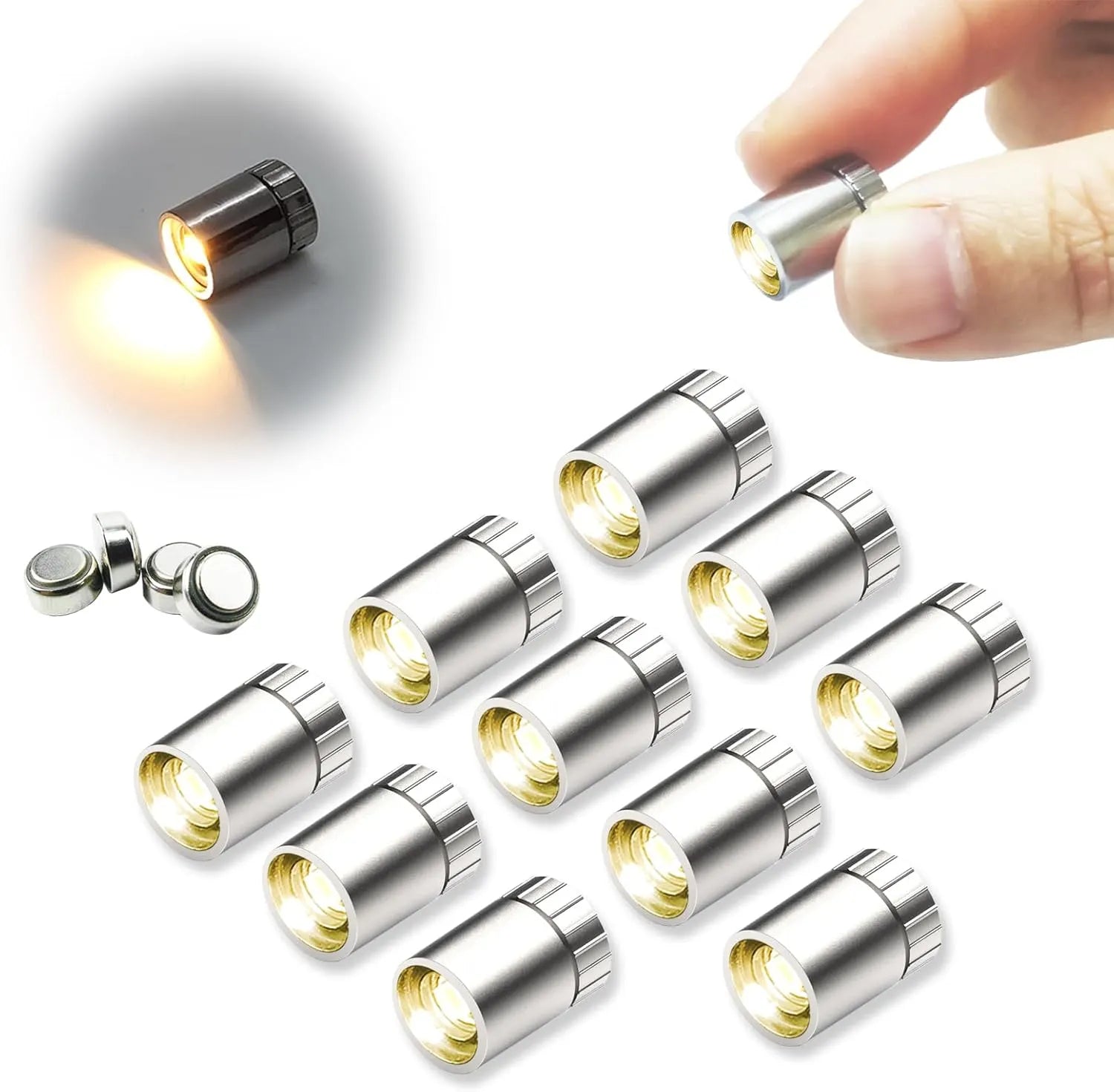 10-Pack Battery-Powered Mini LED Lights for Dollhouses & DIY Crafts