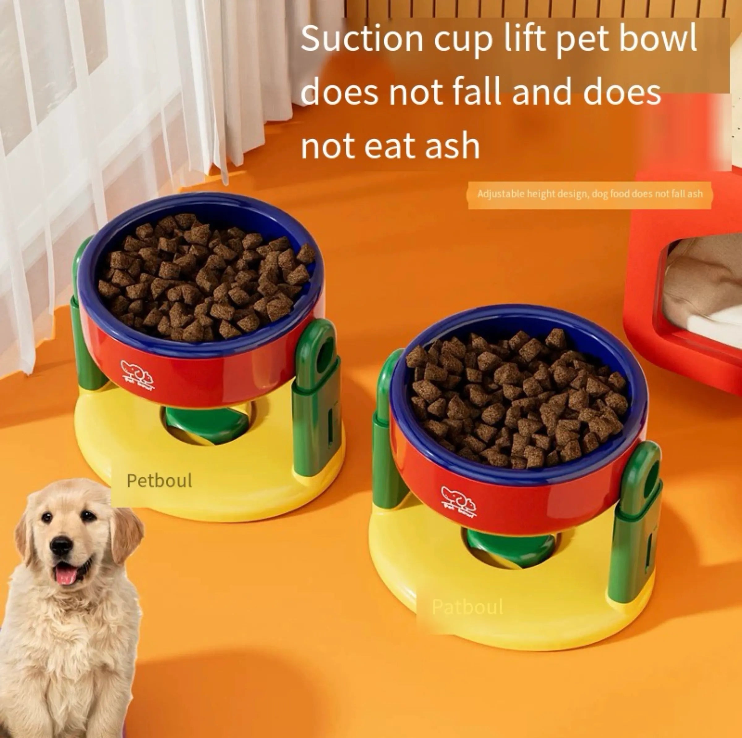 Adjustable-Height Cat Bowl in Red or Pink