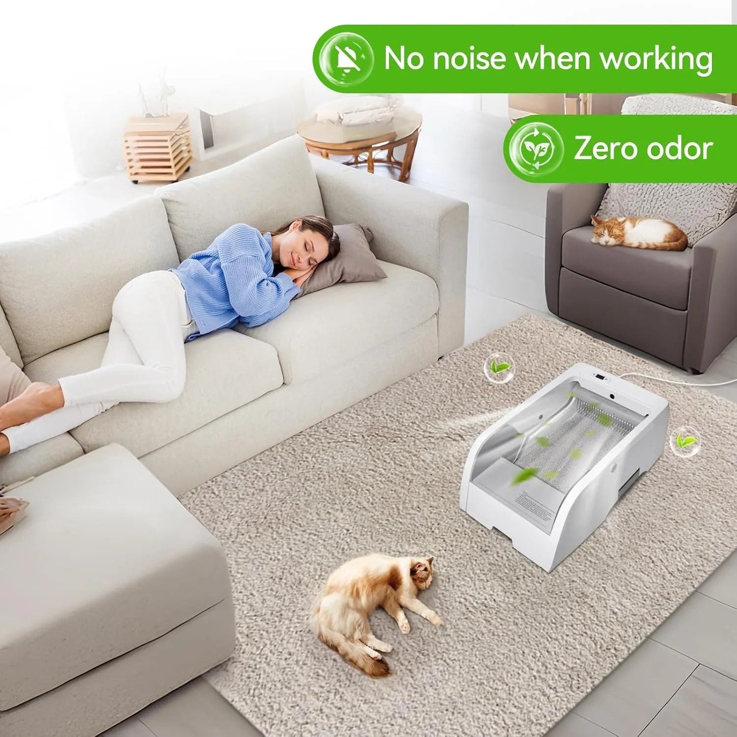 Smart Automatic Self-Cleaning Cat Litter Box with App Control