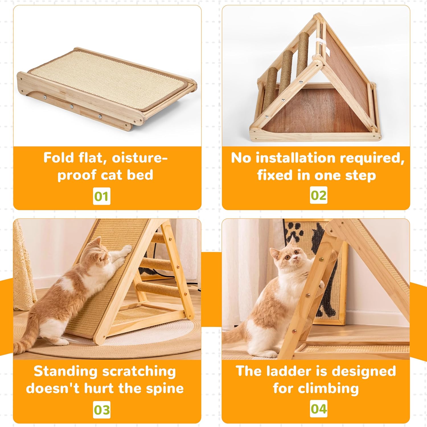 Pre-Assembled Sisal Scratching Post for Indoor Cats