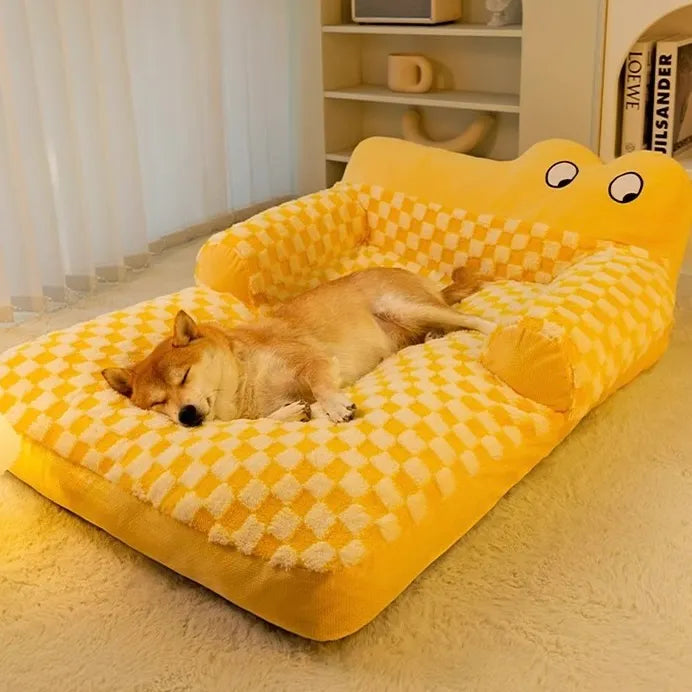 Washable Plush Dog Sofa Bed with Nonslip Base – 2 Sizes
