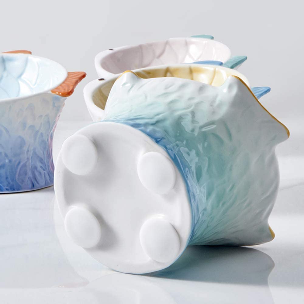 Colorful Raised Ceramic Cat Food Bowl – 4 Colors
