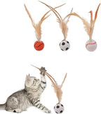 Bouncy Feather Sports Ball Toys for Indoor Cats