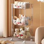 Plastic Storage Rack. Kids Toy Storage Organiser. Multi-layer Storage Rack. Plastic Trolley. Transparent. Movable Baby Bookcase