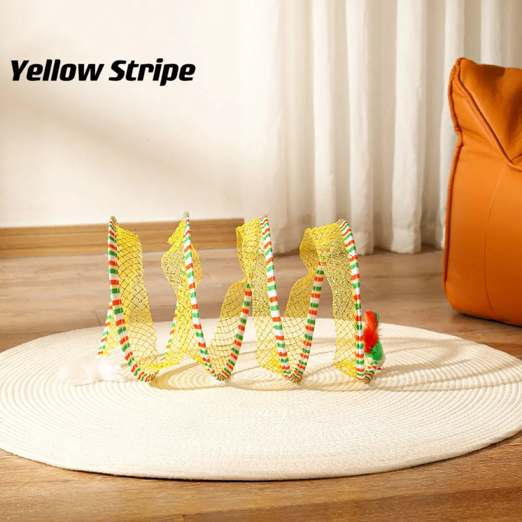 Spiral Cat Track Toy with Ball and Feather – Single or Multi-Pack