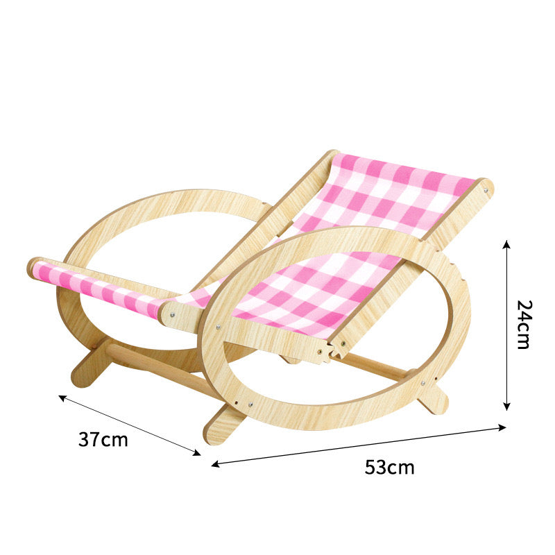 Adjustable Wooden Pet Hammock Lounge Chair