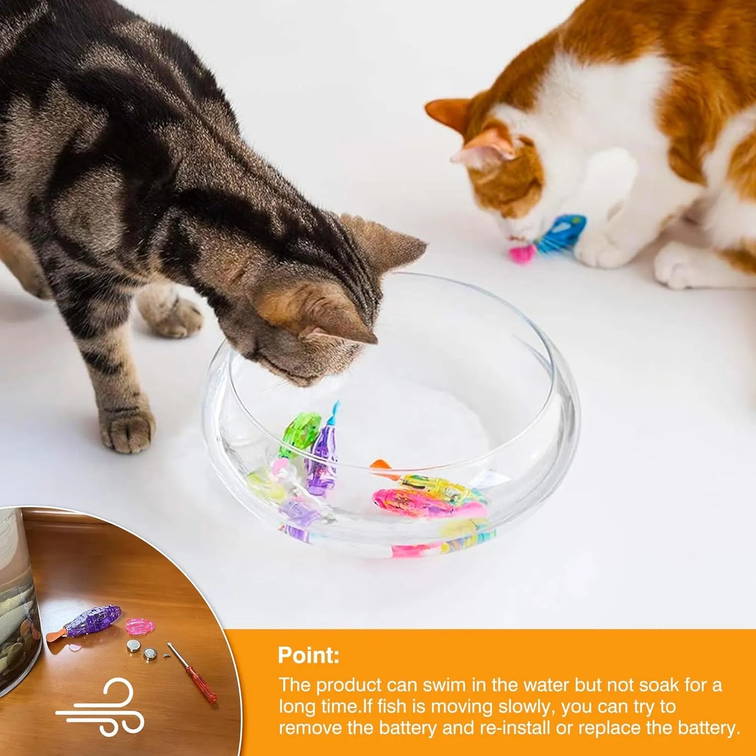 Swimming Robot Fish Pet Toys – 6-Piece Set