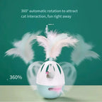 Tumbler Cat Toy with Feather & Rolling Ball – 2 Colors