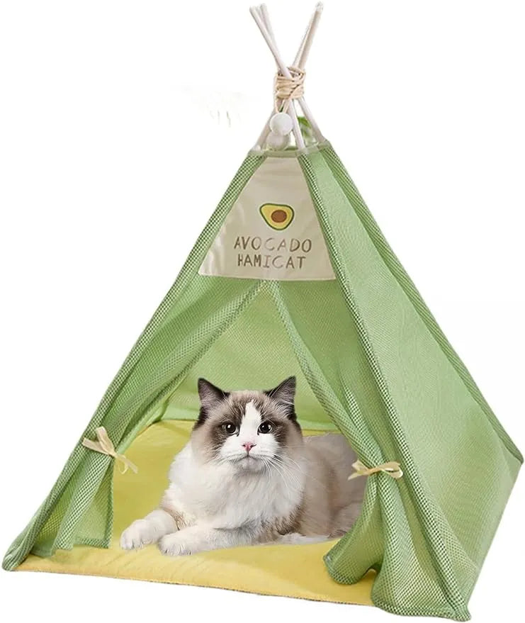 Portable Tent-Style Cat House Bed for Pets up to 5kg