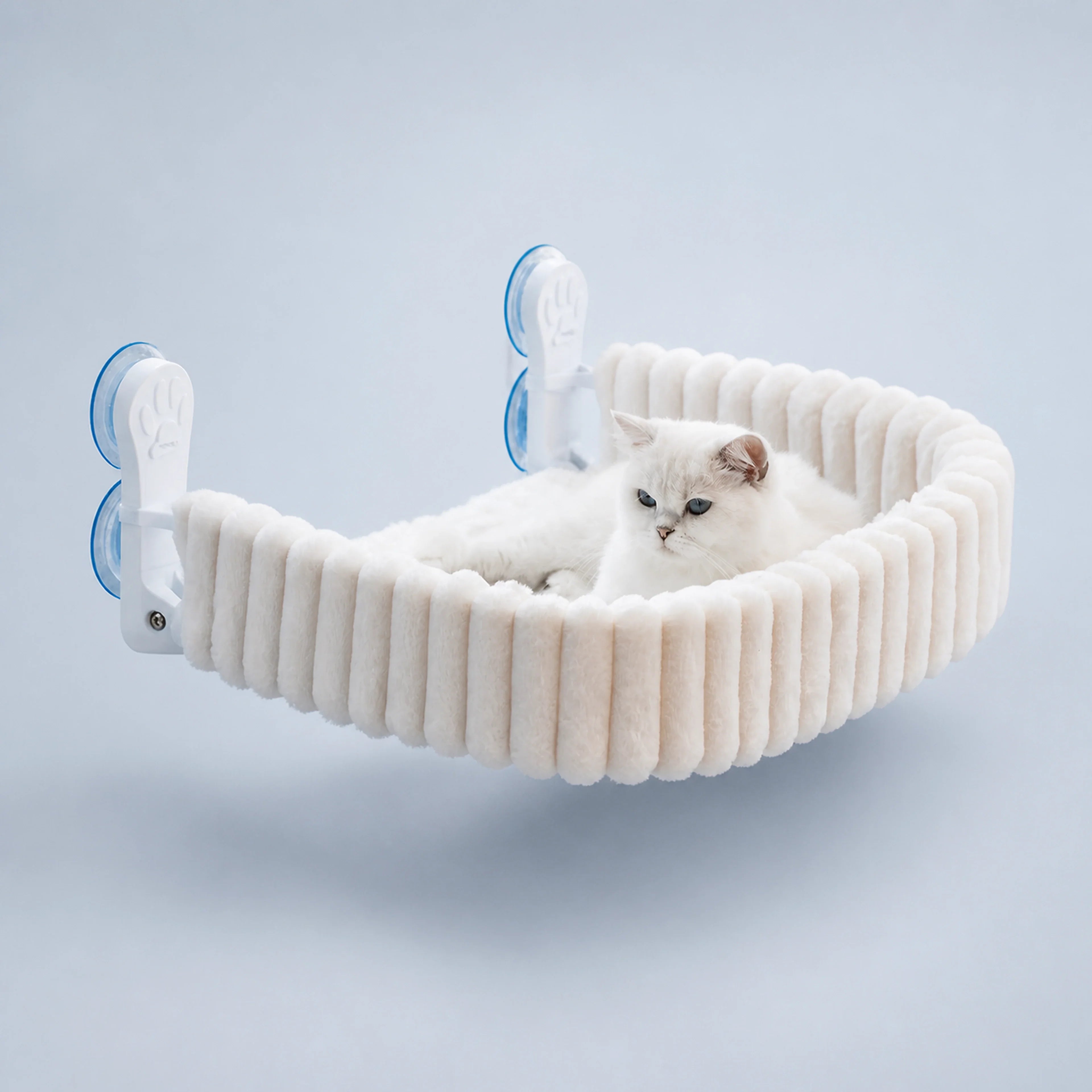 Foldable Plush Bolster Cat Window Bed with Suction Cups | ALDERKIN