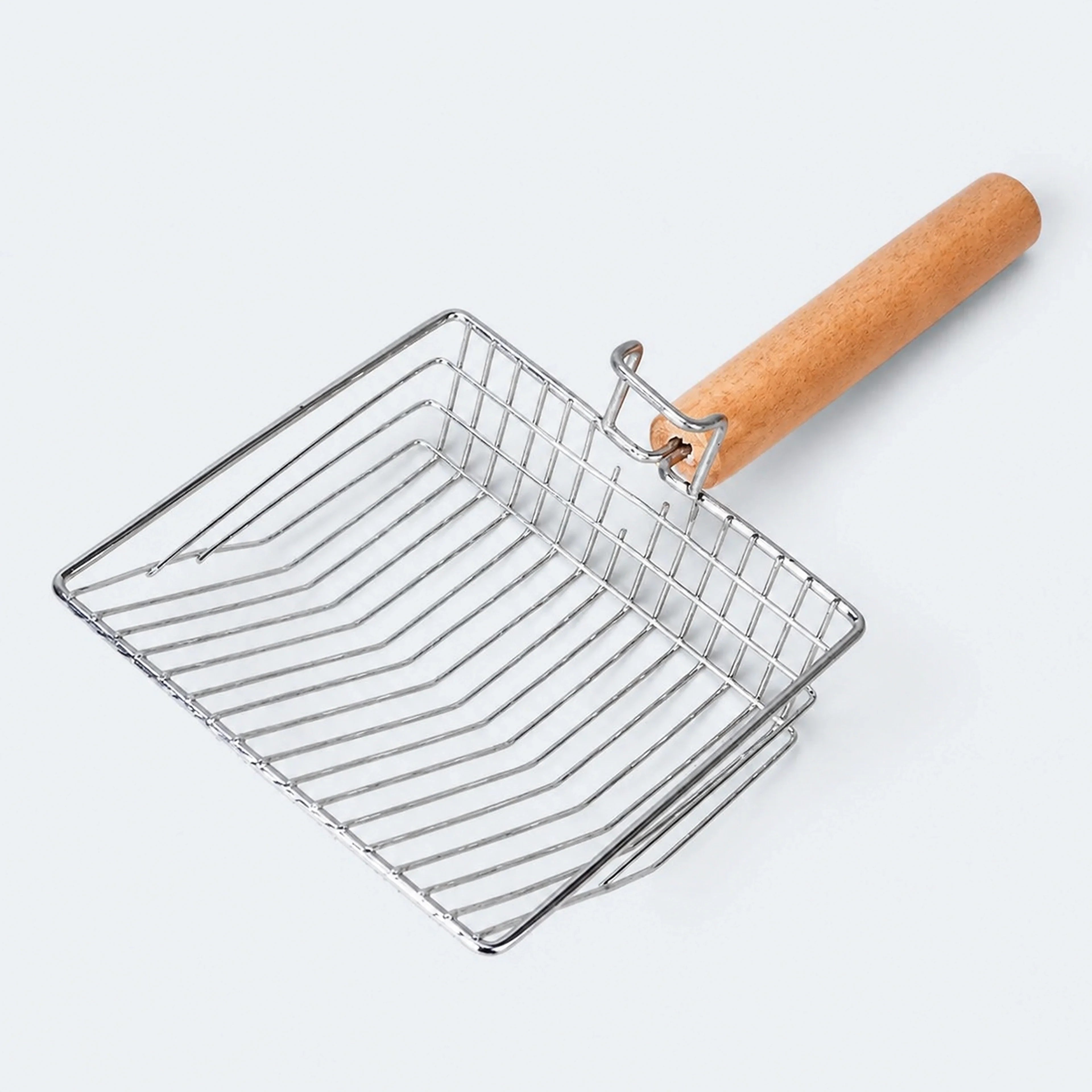 Large Wire Cat Litter Scoop with Wooden Handle – Color & Bag Options | ALDERKIN