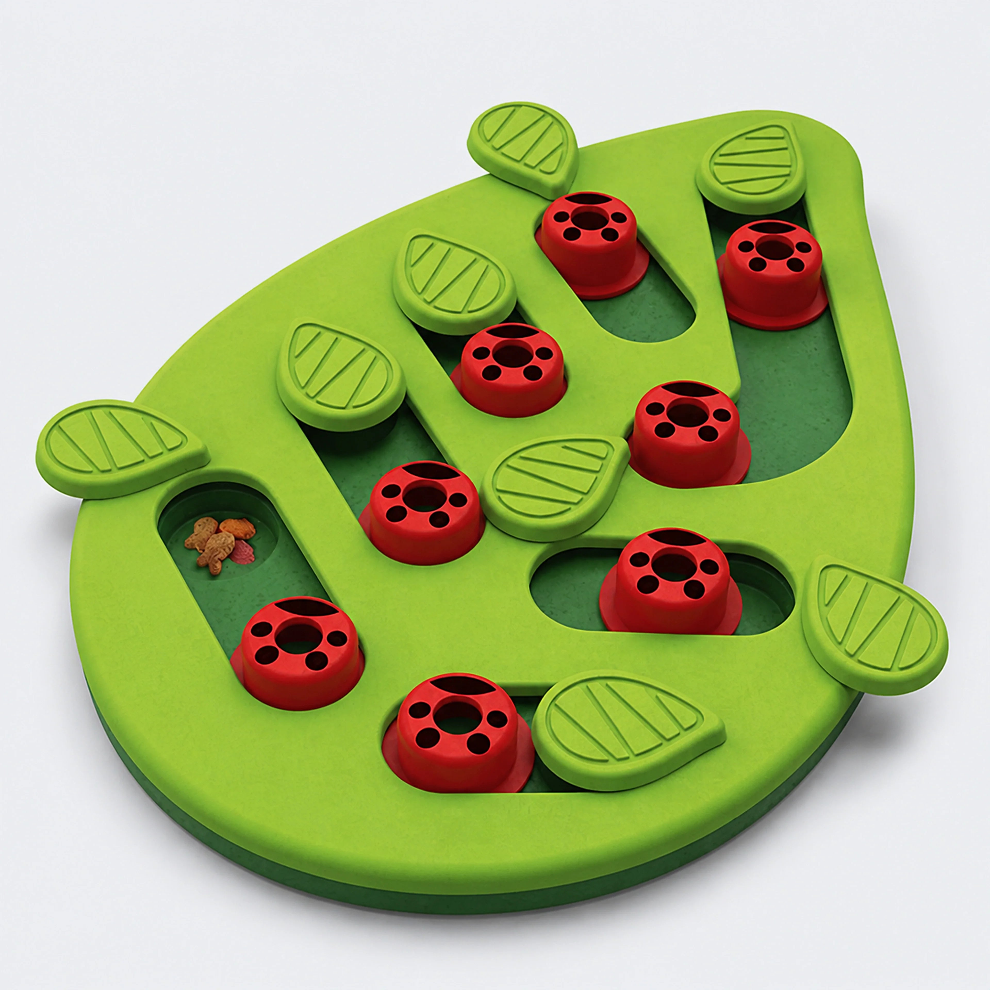 Leaf-Shaped Sliding Pet Treat Puzzle – 2 Colors | ALDERKIN