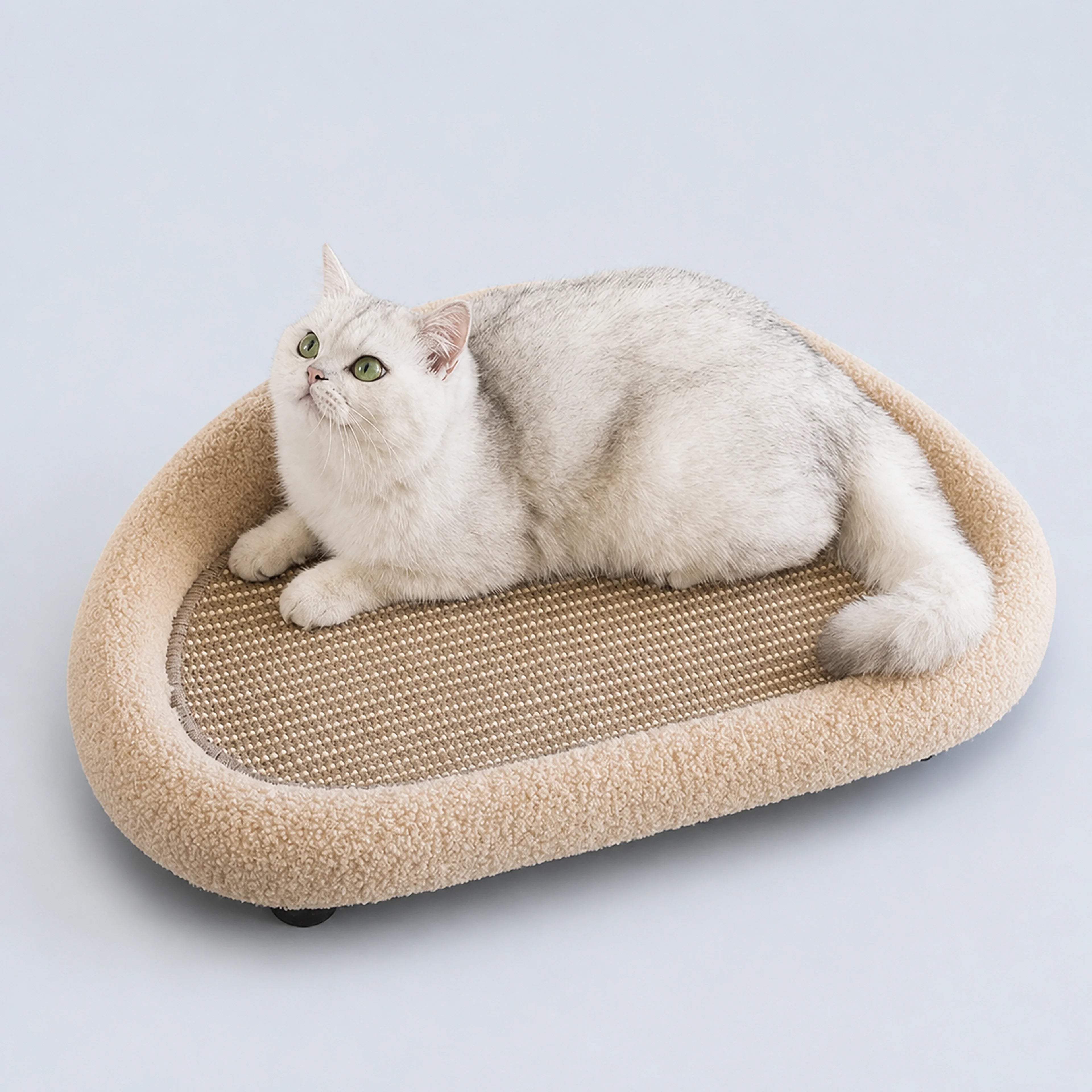 Linen Cat Scratcher Couch with Non-Slip Base | ALDERKIN