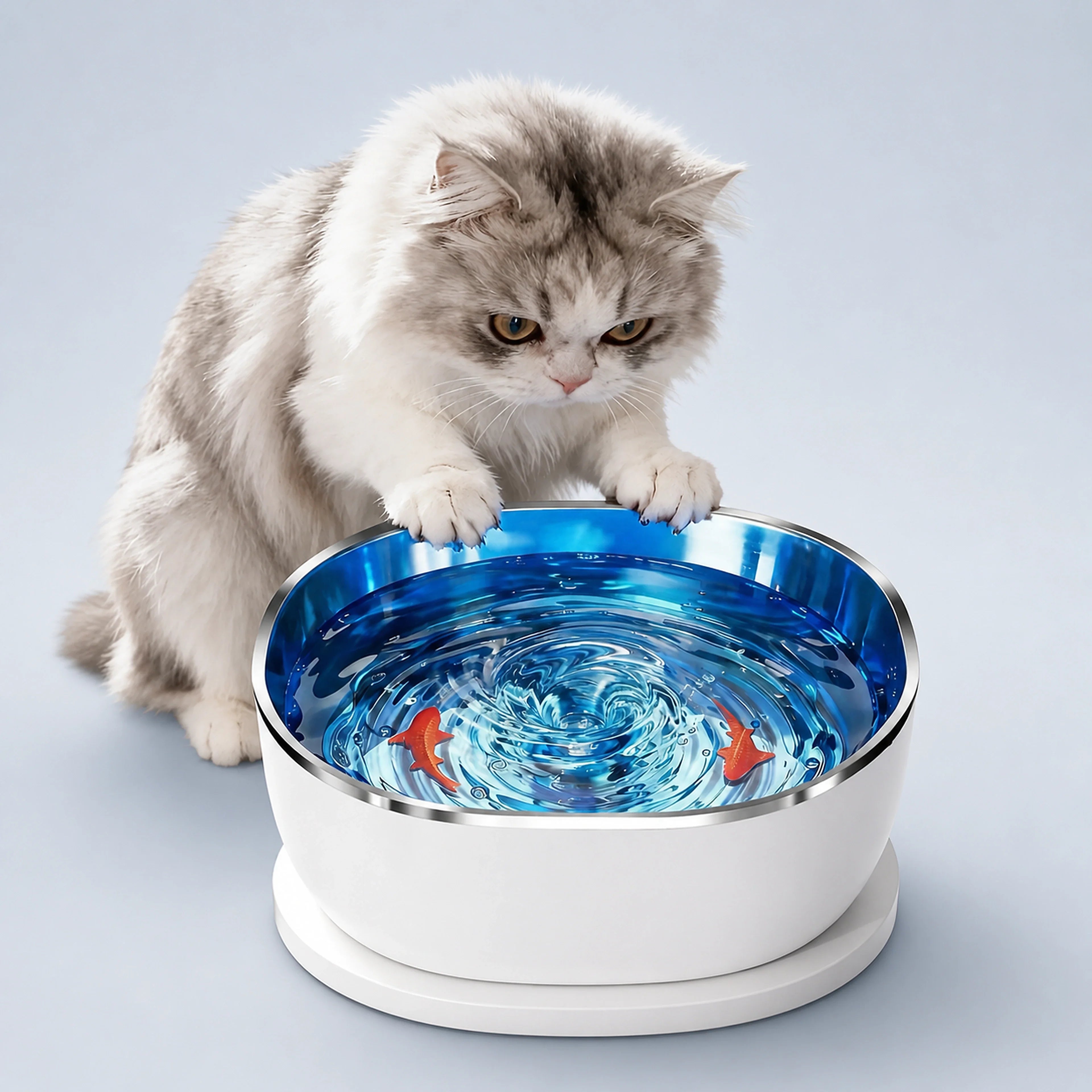 Magnetic-Drive Cat Water Fountain with Stainless Steel Bowl | ALDERKIN