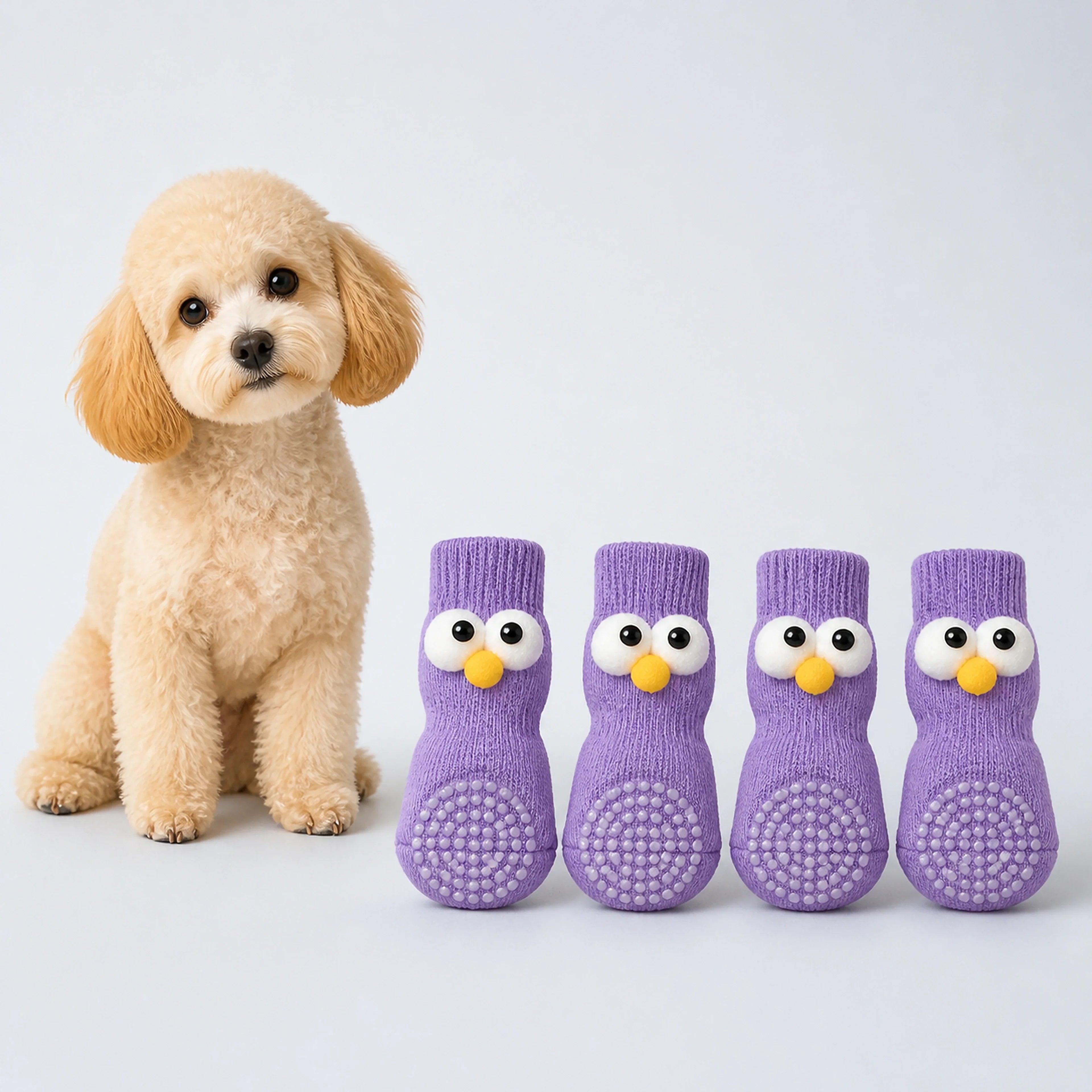 Non-Slip Dog Socks – 4-Piece Set, 8 Styles, 3 Sizes | ALDERKIN