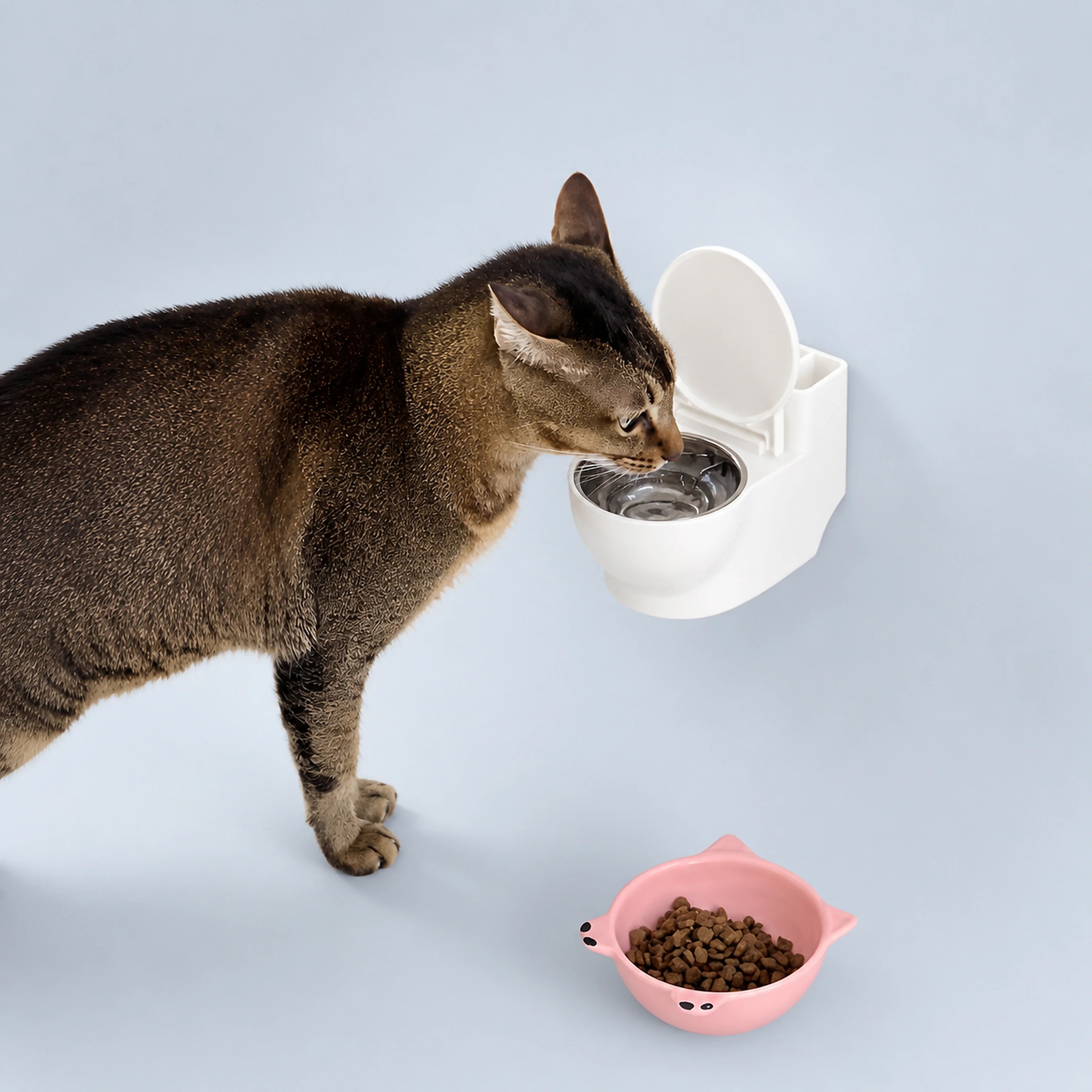 Novelty Toilet-Shaped Cat Water Bowl – 3 Colors | ALDERKIN