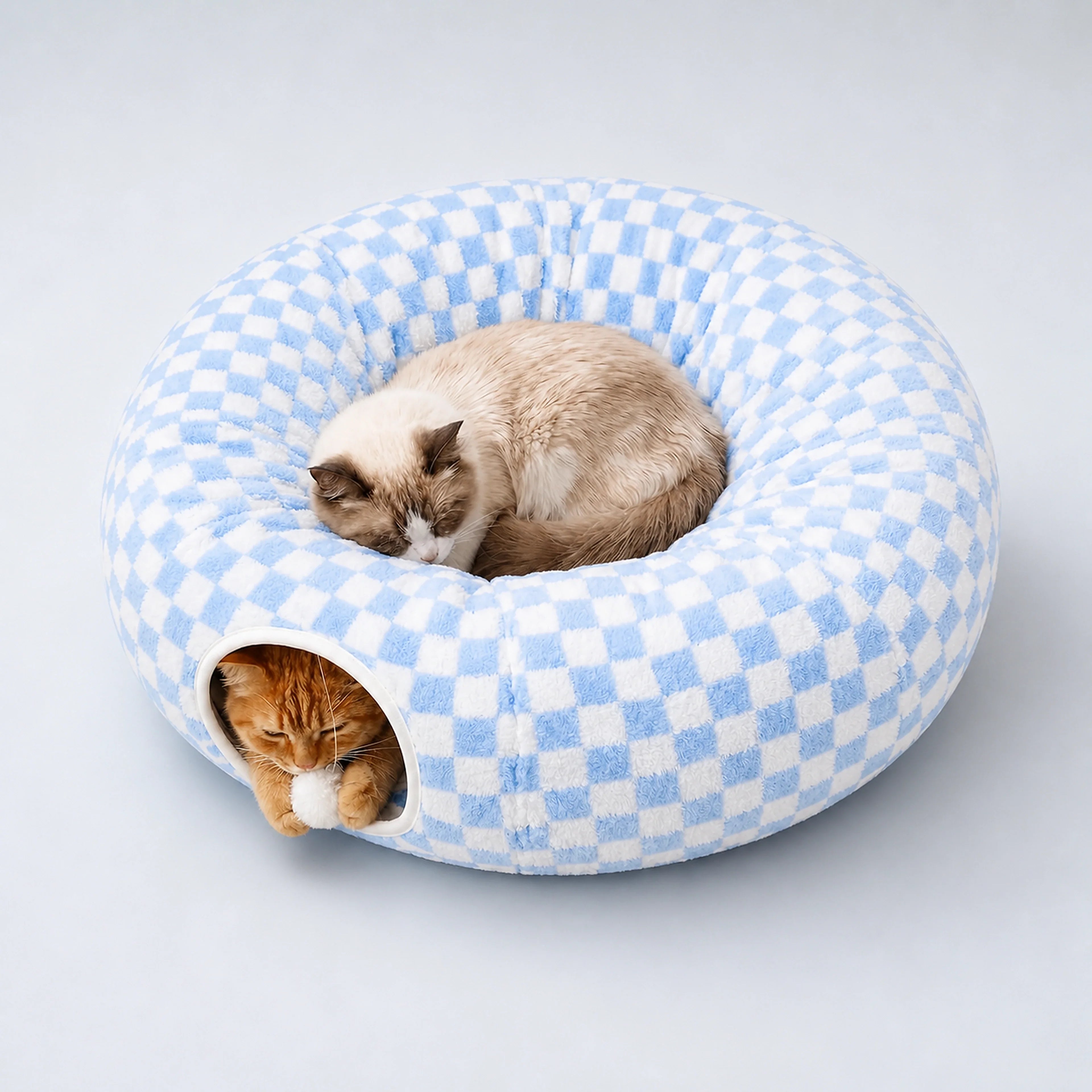 Plush Donut Cat Tunnel Bed – 4 Colors | ALDERKIN