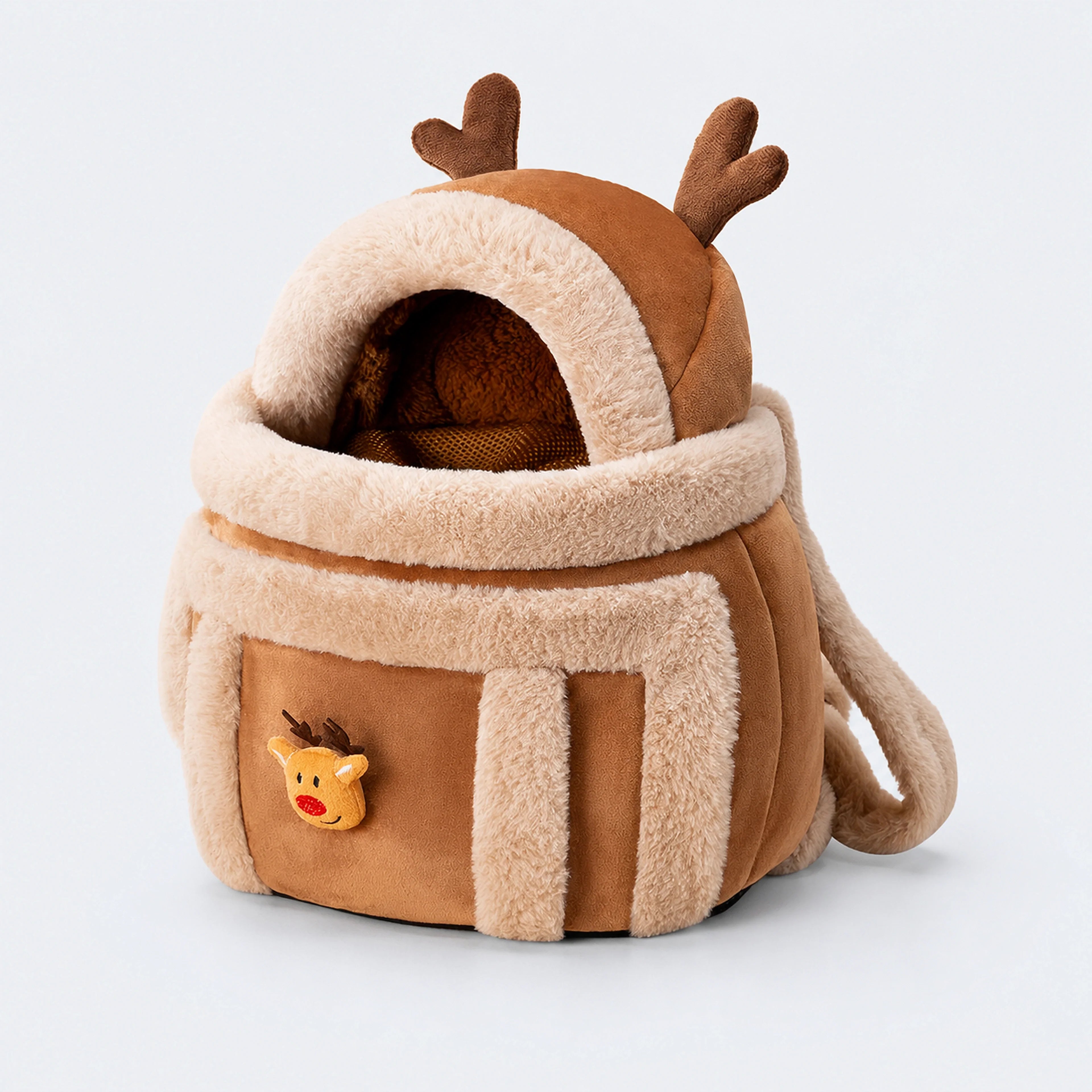 Plush Reindeer Pet Carrier Backpack – 4 Styles, 2 Sizes | ALDERKIN