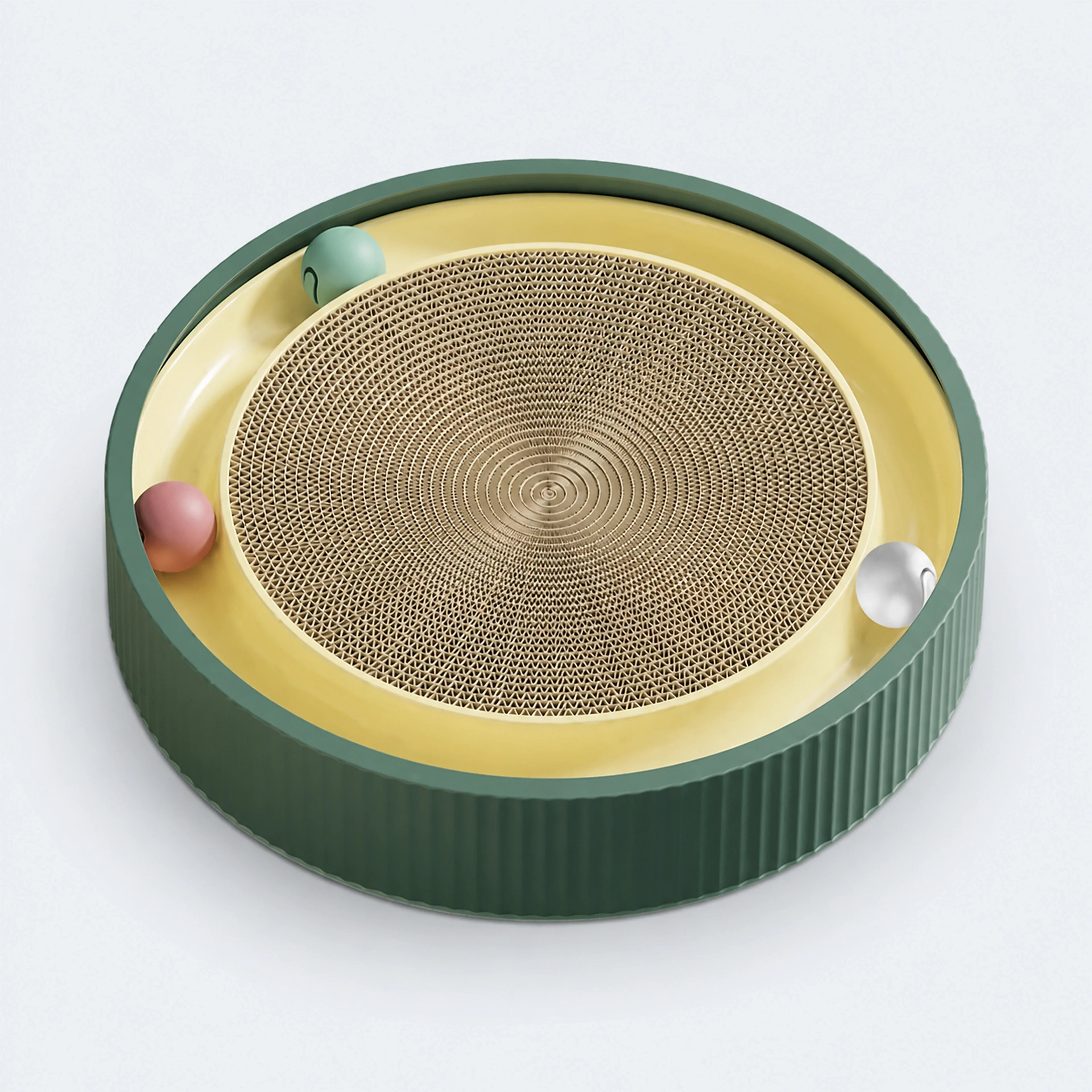 Round Cat Scratcher with Ball Track – 6 Styles | ALDERKIN